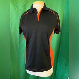 Extreme performance black/orange short sleeve shirt Ladies . UV protection 40+